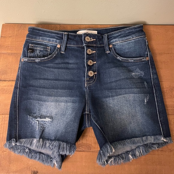 KanCan high-rise frayed shorts - Picture 1 of 3